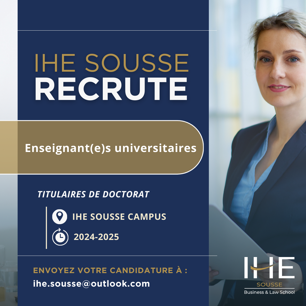 IHE SOUSSE is recruiting teachers for the 2024-2025 academic year